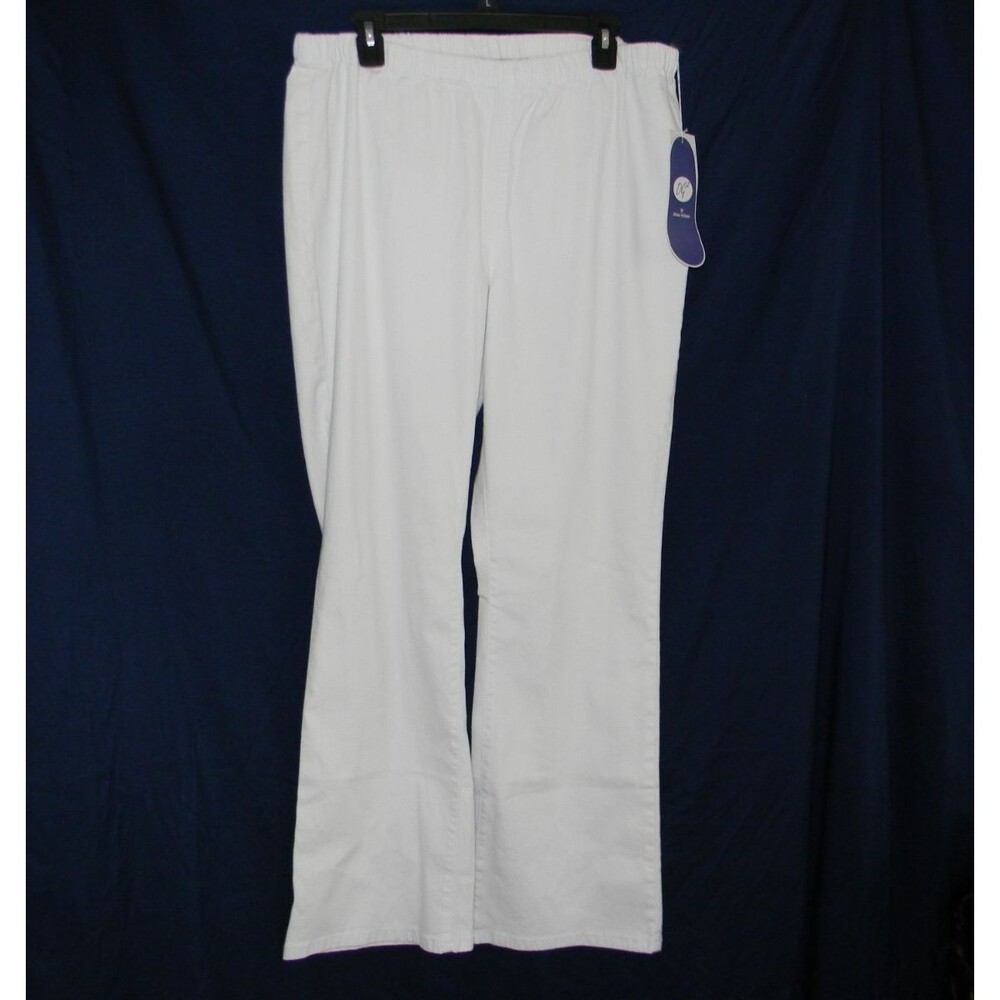 DG2 by Diane Gilman White Pull-on Jeans Stretch Bootcut Sz 1X 050315 NWOT